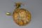 Antique French Amber Color Alabaster and Brass Pendant Light, 1920, Image 17