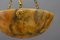 Antique French Amber Color Alabaster and Brass Pendant Light, 1920 9