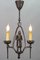 Lámpara de araña de estilo gótico renacentista de hierro forjado con caballero, años 50, Imagen 2