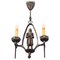 Lámpara de araña de estilo gótico renacentista de hierro forjado con caballero, años 50, Imagen 1