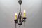Lámpara de araña de estilo gótico renacentista de hierro forjado con caballero, años 50, Imagen 11
