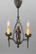 Gothic Revival Style Wrought Iron Chandelier with Knight, 1950s 3