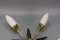 Mid-Century Modern Brass and White Glass Five-Light Sputnik Flush Mount, Italy, 1950s, Image 6