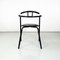 Italienische moderne Stühle aus schwarzem Metall & grauem Stoff mit runden Sitzen, 1980er, 10 . Set 6