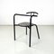 Italienische moderne Stühle aus schwarzem Metall & grauem Stoff mit runden Sitzen, 1980er, 10 . Set 3