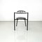Italienische moderne Stühle aus schwarzem Metall & grauem Stoff mit runden Sitzen, 1980er, 10 . Set 4