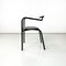 Italienische moderne Stühle aus schwarzem Metall & grauem Stoff mit runden Sitzen, 1980er, 10 . Set 5