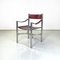 Italian Modern Brown Leather Chairs with Chromed Steel Structure, 1970s, Set of 4 3