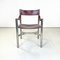 Italian Modern Brown Leather Chairs with Chromed Steel Structure, 1970s, Set of 4, Image 4