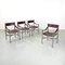 Italian Modern Brown Leather Chairs with Chromed Steel Structure, 1970s, Set of 4 2