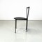 Italian Modern Chairs in Black Metal Leather and Rubber, 1980s, Set of 3 5
