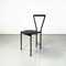 Italienische Moderne Stühle aus schwarzem Metall Leder & Kautschuk, 1980er, 3 . Set 4