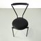 Italian Modern Chairs in Black Metal Leather and Rubber, 1980s, Set of 3 7