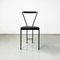 Italienische Moderne Stühle aus schwarzem Metall Leder & Kautschuk, 1980er, 3 . Set 3