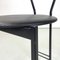 Italian Modern Chairs in Black Metal Leather and Rubber, 1980s, Set of 3 12