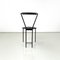 Italian Modern Chairs in Black Metal Leather and Rubber, 1980s, Set of 3 6