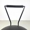 Italian Modern Chairs in Black Metal Leather and Rubber, 1980s, Set of 3 9