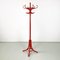 Italian Modern Red Wooden Floor Coat Hanger, 1970s 2