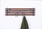 Italian Coat Rack in Teak, Brass and Black Enameled Iron, Italy, 1960s 3