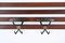 Italian Coat Rack in Teak, Brass and Black Enameled Iron, Italy, 1960s 9