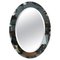 Oval Mirror with Beveled Frame from Galvorame Bluegray, Italy, 1960s 1