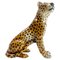 Ceramic Glazed Handpainted Leopard Sculpture, 1950s 2