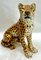 Glasierte handbemalte Leopardenskulptur aus Keramik, 1950er 10