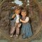 Terracotta Wall Plate with Whimsy Children in Farmer Costumes by Johann Maresch, 1890s 5