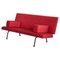 Modell 447 Sofa aus Rotem Stoff Wim Rietveld für Gispen zugeschrieben, 1950er 1