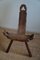 Antique French Wabi Sabi Style Carved Wood Tripod Chair, 1900s 6