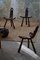 Antique French Wabi Sabi Style Carved Wood Tripod Chair, 1900s, Image 13