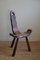 Antique French Wabi Sabi Style Carved Wood Tripod Chair, 1900s 11