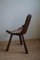 Antique French Wabi Sabi Style Carved Wood Tripod Chair, 1900s, Image 5