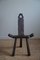 Antique French Wabi Sabi Style Carved Wood Tripod Chair, 1900s 7