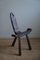 Antique French Wabi Sabi Style Carved Wood Tripod Chair, 1900s 6