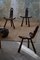 Antique French Wabi Sabi Style Carved Wood Tripod Chair, 1900s 13