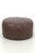 Vintage Brown Leather Pouf 1