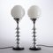 British Modernist Art Deco Table Lamps with Opaline Glass Shades, 1930s, Set of 2 1