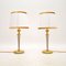 Lampes de Bureau Vintage en Chrome et Laiton, 1970, Set de 2 1