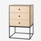 49 Smoked Oak Frame Sideboard with 3 Drawers by Lassen 3