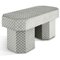 Viva Checkerboard Beige and White Bench by Houtique 2