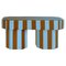 Viva Stripe Blue and Brown Bench by Houtique 1