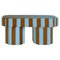 Viva Stripe Blue and Brown Bench by Houtique, Image 1