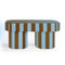 Viva Stripe Blue and Brown Bench by Houtique, Image 2