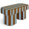Viva Stripe Blue and Brown Bench by Houtique 3