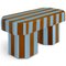 Viva Stripe Blue and Brown Bench by Houtique, Image 3