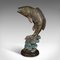 Antique English Victorian Anglers Door Stop Fish Statue in Cast Iron, 1900s, Image 2