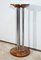 Pedestal Art Déco de nogal y metal cromado, años 30, Imagen 5