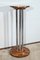 Pedestal Art Déco de nogal y metal cromado, años 30, Imagen 1