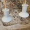 White Opaline Glass Pendants attributed to Holmegaard, Danemark, 1970s, Set of 2 5